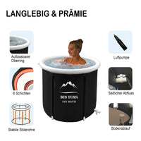 1 x RAW Customer Returns B Y Inflatable Foldable Bathtub Adults 80x80cm Foldable Portable Bathtub Freestanding Bathtub for Shower Adults Mobile Foldable Ice Bathing Barrel, Made of Polypropylene, Black - RRP €98.35