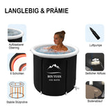 1 x RAW Customer Returns B Y Inflatable Foldable Bathtub Adults 80x80cm Foldable Portable Bathtub Freestanding Bathtub for Shower Adults Mobile Foldable Ice Bathing Barrel, Made of Polypropylene, Black - RRP €98.35