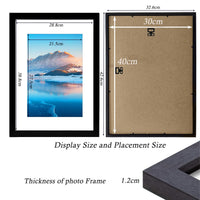 1 x RAW Customer Returns 30 x 40 cm Black Wooden Frame, 12 x 16 Inch Photo Frame, 30 x 40 cm Photo Frame with Plexiglass, Wall Mounted 30 x 40 cm Poster Frame, Bedroom and Living Room Decoration - RRP €15.12