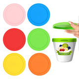 28 x Brand New Yogurt Jar Lids, 6 Pieces Yogurt Cup Lids Reusable Yogurt Lids, Silicone Yogurt Cup Lid for Diameter 9.5cm Yogurt Cups 4 Colors  - RRP €571.2