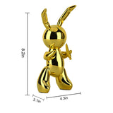 2 x Brand New XYQXYQ Balloon Rabbit Sculpture Resin Animal Sculpture Nordic Modern Interesting Abstract Decoration Golden, M  - RRP €116.0