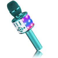 1 x RAW Customer Returns BONAOK Karaoke Microphone, 4 in 1 Wireless, LED Kids Speaker, Home KTV Karaoke, Compatible with iOS Android Bluetooth Devices Rose Gold Plus  - RRP €23.14