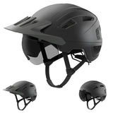 1 x RAW Customer Returns Bicycle helmet men, women helmet with magnetic visor, removable sun protection cap and size adjuster, black helmet for e-bikes, mountain bikes and city bikes M-visor  - RRP €44.23