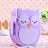 1 x RAW Customer Returns Yosoo Bento Box, Children s Lunch Box, Portable, Owl Design, Leak-Proof, Food, Fruit, for Children and Adults, Approx. 16.8 x 13 x 7cm, capacity 1050ml purple  - RRP €11.11