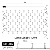 1 x RAW Customer Returns GlobaLink 500LED Christmas Lights Outdoor, 100M Fairy Lights Outdoor Power Cluster Fairy Lights Warm White Waterproof IP44 with 8 Modes for Indoor and Outdoor Christmas Railing Balcony Garden Decoration - RRP €44.74