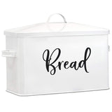 2 x Brand New Home Acre Designs Bread Bin Stainless Steel Large - High-quality metal bread box for bread storage - For bread, rolls, pastries - Storage box in country style with lid handles - White - RRP €62.92