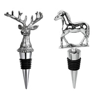 1 x Brand New Keleily Wine Stopper 2Pcs Empty Wine Bottle Deer Head Shape Horse Shape Silicone Wine Preserver, Silver - RRP €22.8