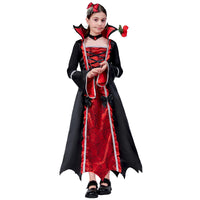 1 x RAW Customer Returns ZUCOS Halloween Vampire Costume for Girls Gothic Elegant Medieval Carnival Party Costume Black Size 4-6 Years - RRP €23.18