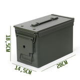 1 x RAW Customer Returns GREELUE ammunition box, US ammo box, cartridge box, storage box for lithium batteries, ammunition army green-28cm  - RRP €25.9