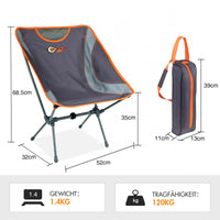 1 x RAW Customer Returns PORTAL Camping Chair 120KG Foldable Small Pack Size Ultralight Folding Chair Camping Stable Steel Tube Beach Chair Foldable Portable Fishing Chair for Hiking Festival Travel Beach Fishing Picnic Backpack - RRP €30.24