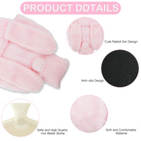 1 x Brand New Foot Warmer Without Electricity, 2L Large Foot Warmer Hot Water Bottle Soft and Warm Rabbit Ear Design Foot Heating Pads Multifunctional 2 in 1 Foot Warmer Bottle for Women Men Adults Winter Gifts Pink  - RRP €36.0