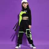 1 x RAW Customer Returns LOLANTA Hip Hop Clothing Girls, Teenager Jazz Dance Outfit, Crop Top Cargo Trousers Clothing Set Black, 10-11 Years, Day 150  - RRP €48.98