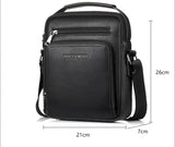 1 x RAW Customer Returns Hjkiopc Men s Shoulder Bag, Crossbody Bag, Messenger Bag for Men, Leather Chest Pocket, Black, 21cm 7cm 26cm, Retro - RRP €36.0