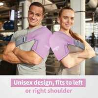 1 x RAW Customer Returns NEWGO shoulder ice gel pack shoulder bandage cooling pads cold hot compress with clamp for sports injuries, frozen shoulders, joint pain, stiff shoulder, tense muscles purple  - RRP €23.18