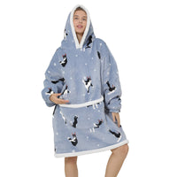 1 x RAW Customer Returns Shamdon Home Collection Oversized Hoodie Sweatshirt, Blanket Hoodie, Flannel Hoodie Blanket with Sleeves and Front Pocket for Adults, Women, Men One Size - RRP €21.17