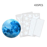 5 x Brand New 435pcs Luminous Stars Wall Stickers, Luminous Stars, Polka Dot and Moon Pattern, DIY Wall Stickers for Boys and Girls, DIY Bedroom Decoration - RRP €114.0