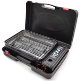 1 x RAW Customer Returns Camping Grill Set Camping BBQ Set Portable Cassette Grill with Grill Rack, Grill Pan Clip - Camping Stove Portable Gas Grill Gas Burner with Case - RRP €74.99