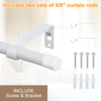 1 x RAW Customer Returns INFLATION Curtain Rods with White Ends 76 to 198 cm, Matt White Curtain Rod with Brackets Set Window Rods for Living Room Outdoor Use - RRP €17.99