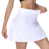 1 x RAW Customer Returns GUKOO Tennis Skirt Women with 3 Pockets Tennis Skirt Girls Breathable Skirt with Pants Underneath High Waist Pleated Sports Skirt for Fitness, Exercise - RRP €24.99