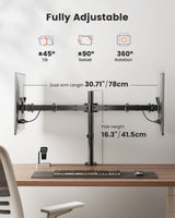 1 x RAW Customer Returns ErGear monitor mount for 2 monitors for 13-32 inch screen, monitor mount for 2 monitors, height adjustable, tiltable, swivelable, rotatable, monitor mount for 2 monitors, VESA 75 100, 8 kg per arm - RRP €35.13