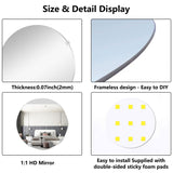 1 x RAW Customer Returns TSKDKIT 40cm Round Wall Mirror with Self-Adhesive HD Glass Circle, Large 40cm Wall Mirror, Frameless Mirror, Wall Decor for Bathroom, Bedroom, Living Room - RRP €25.56