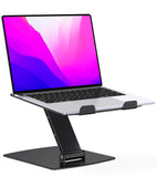 1 x RAW Customer Returns Glangeh Laptop Stand Height Adjustable, Ergonomic, Portable Notebook Stand for Desk, Foldable Laptop Stand Made of Aluminum, Compatible with MacBook Air Pro 10-16 inches - Black - RRP €26.99