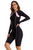 1 x RAW Customer Returns Ecupper Women s One-Piece Swimsuit Rash Guard Zip Up Long Sleeves Surfing Swimwear Built in Bra Swimsuits Zip Neoprene Free Black-I S - RRP €40.33