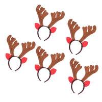 3 x Brand New Lurrose Hoop Hoop Deer Antler Christmas Party Hair Accessory Headbands for Kids Adults 5pcs Ear Red Brown Horn Hoop  - RRP €58.26