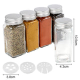 1 x RAW Customer Returns CDWERD 25 Pieces Spice Jars, 120ml Spice Jars Square Spice Jars Spice Container Spice Jars Set with Silicone Funnel, Round Empty Stickers, Cleaning Brush, Sieve - RRP €28.22