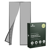 1 x RAW Customer Returns Nematek - Fly screen door 120x240 cm - high-quality fly screen balcony door without drilling - door fly screen with magnetic closure - black magnet fly screen door with strong magnets - RRP €28.99