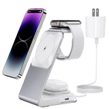 1 x RAW Customer Returns 4 in 1 charging station for Apple Watch and iPhone, inductive wireless charger MagSafe wireless charger for iPhone 15 14 13 12 Pro Max, AirPods Pro Pro Max 3 2 1 with 30 watt adapter  - RRP €35.99