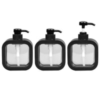 1 x RAW Customer Returns Shulltji Soap Dispenser 500ml Pump Dispenser for Bathroom Refillable Pump Dispenser for Kitchen Shampoo Conditioner Shower Gel Dispenser with Pump and Waterproof Labels 3 Pack - RRP €18.14