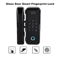 1 x RAW Customer Returns Smart Door Lock, Smart Electronic Glass Door Lock, Fingerprint Door Access Control System, Fingerprint Password Swipe, Remote Unlock - RRP €184.32