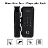 1 x RAW Customer Returns Smart Door Lock, Smart Electronic Glass Door Lock, Fingerprint Door Access Control System, Fingerprint Password Swipe, Remote Unlock - RRP €184.32