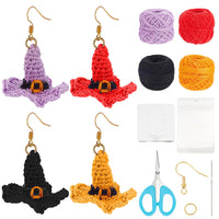 1 x Brand New FREEBLOSS 12 Set Witch Hat Earrings Halloween Earrings Earring Making Kit for Beginners Earrings Kit for Halloween - RRP €19.2