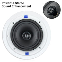 1 x RAW Customer Returns Herdio 6.5 Inch 320w 2 Way Wall Mounted Suitable for Home Bathroom Kitchen Office with Full Range Stereo Speakers Compatible with Bluetooth - RRP €89.76