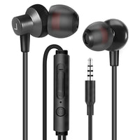 1 x RAW Customer Returns Mas Carney WI7 Wired In-Ear Headphones, Metal Earbuds with Microphone, Volume Control for Smartphones, Tablets and Computers Black - RRP €6.04