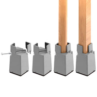 1 x RAW Customer Returns RCHYFEED Adjustable Bed Riser Furniture Riser 10cm with Screw Clamp, Gray Bed Riser 4 Inch Heavy Duty Chair Risers, 4 Pack Furniture Risers for 0.8-1.6 Width Square Round Chair Leg, Gray - RRP €30.99