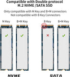 1 x RAW Customer Returns SSK Aluminum M.2 to USB NVMe SATA SSD Enclosure, Tool-Free USB 3.2 Gen 2 10Gbps NVMe PCI-E 6Gbps SATA M-Key B M Key SSD External Adapter with UASP Trim, for SSDs 2242 2260 2280 - RRP €20.16