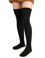 1 x RAW Customer Returns Moon Wood Women s Extra Long Knitted Cotton Warm Thick Knee High Socks Boots Leg Warmer Socks - RRP €24.0