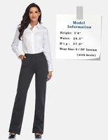 1 x RAW Customer Returns Tapata Women s 71cm 76cm 81cm 86cm Straight Stretch Pants with Pockets for Office Business Daily Wear, Tall Long Regular Petite Pants 76cm, Charcoal, XXL - RRP €45.37