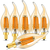 1 x RAW Customer Returns Century Light E14 LED Dimmable Vintage Light Bulb 60 Watt, 6W 550 Lumen Decorative Candle Lamp, 2200k Ultra Warm Yellow Candle Shape Light Bulb for Chandelier, Living Room. CRI 90 , Pack of 6 - RRP €22.98