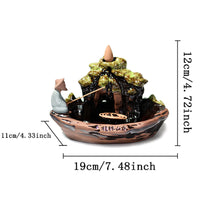 1 x RAW Customer Returns XUDREZ Landscape Backflow Incense Burner with 20 Backflow Incense Cones, Home Ceramic Backflow Incense Cone Holder. - RRP €23.65