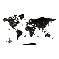 2 x Brand New Creawoo wooden world map accessories for wall decoration black  - RRP €40.8