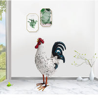 1 x RAW Customer Returns Metal Rooster Decor, Metal Animal Yard Art Lawn Ornament Figurines Artwork for Outdoor, Patio, Backyard and Home Kitchen Decoration White  - RRP €53.99