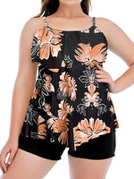 2 x Brand New Tankini Swimsuit for Women Plus Size Two Piece Swimsuit Floral Adjustable Pink Flowers XXL - RRP €43.2