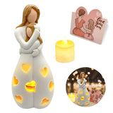 2 x RAW Customer Returns Shinybox Mom Gift, Gifts for Mom from Daughter, Mother and Daughter Candle Holder with LED Candle, Candle Holder Statue for Birthday Gifts, Mother s Day, Christmas, New Year - RRP €42.34