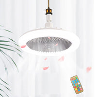 1 x RAW Customer Returns BomKra ceiling fan with lighting 30w, LED ceiling light with remote control, timer, 3 colored dimmable, 3 speeds, silent ceiling fan lamp for bedroom living room gray  - RRP €26.36