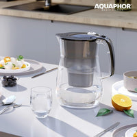 1 x RAW Customer Returns AQUAPHOR water filter Onyx White incl. 3 MAXFOR filters I 4.2L water filter in glass look I Carafe I Reduces limescale chlorine I Perfect for the family I Premium quality I Stylish container - RRP €25.76