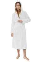 1 x Brand New Joyaria Women s Winter Fleece Bathrobe, Soft, Long, White Hood, XL - RRP €48.99